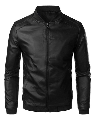 Chaqueta Cuero Ajustada De Estilo Coreano Moda Para Hombre