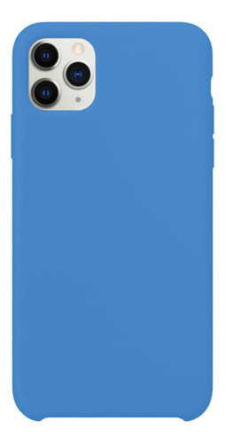 Capa Capinha Silicone Veludo Compatível C/ iPhone 11 Pró Max Cor Royal Azul