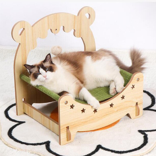 Cama De Gato De Madeira Rede De Dormir Confortável Elevada