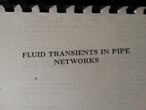 Fluid Transients In Pipe Networks, A. Betamio De Almeida