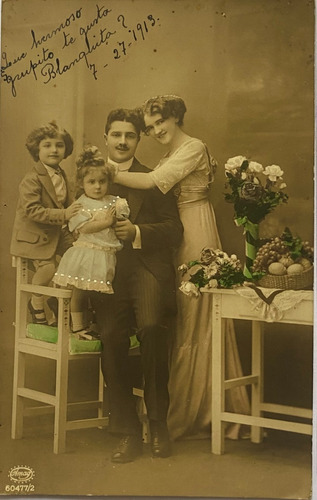 Antigua Postal Romántica, Año 1913, Pareja, Familia, Pr30