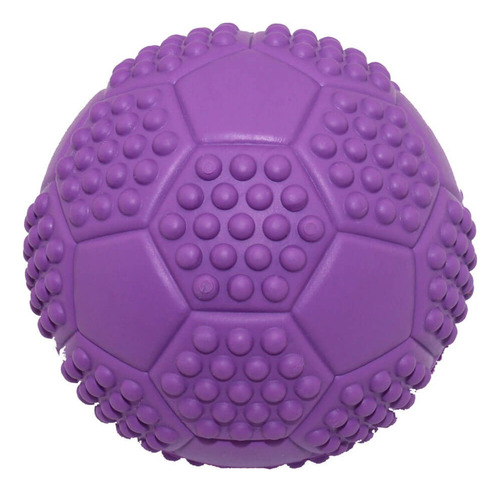 Bestia Peluda Juguete Para Perro Pelota Futbol Con Chife Color Violeta