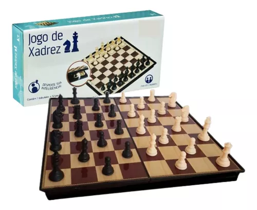Tabuleiro de xadrez de 17,7 polegadas, conjunto de xadrez fácil de  carregar, conjunto de jogo de xadrez portátil para viagem, conjunto de  xadrez para iniciantes para crianças e adultos