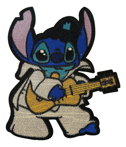 1 Pz Parche Bordado Termoadhesivo Stitch Guitarra