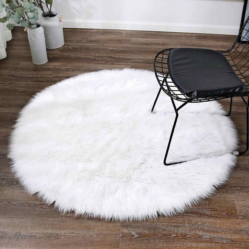 Tapete Mink Blanco Circular 100x100