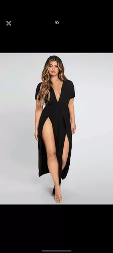 Vestido Negro Largo Con Escote En Pecho Y Piernas en venta en Querétaro  Querétaro por sólo $   Mexico