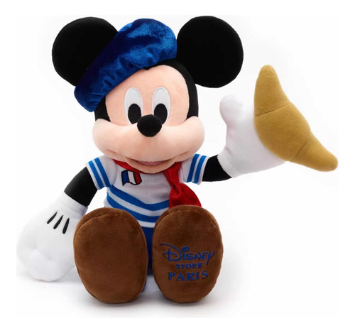 Mickey Mouse Peluche Con Croissant Paris 38cm Disney Paris