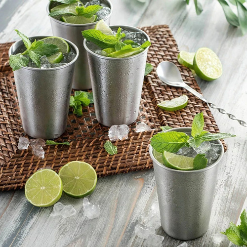 10 Pzs Vasos Acero Inoxidable 350ml Para Cerveza. Bar, Hogar