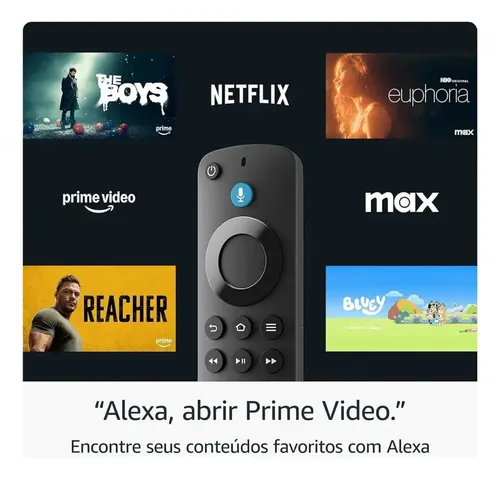 Amazon Fire Tv Stick Hd 8gb Preto Alexa Comando Voz, Wi-fi