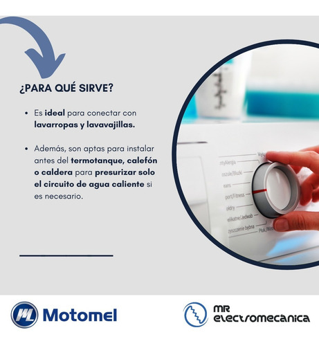 Imagen 3 de 10 de Bomba Presurizadora 3 A 4 Baños + Cocina + Lavadero. Termotanque O Calefón. Motomel Mbp 270 Frente Bronce