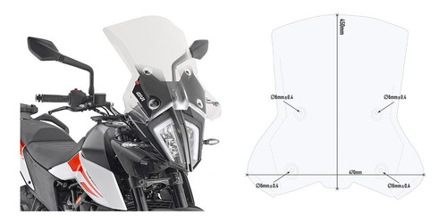 Parabrisas Moto Givi Ktm 390 Adventure + Kit Colocacion