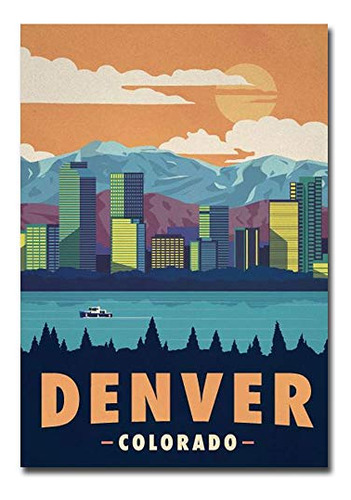 Imán Para Nevera De Denver Colorado Travel, Diseño Vintage