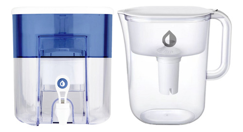 Pack 2 Filtros Purificadores Agua Portátil Jarra + Dispenser Color Blanco