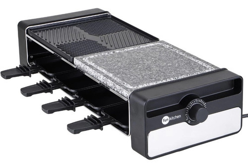 Raclette Grill Elétrica Gourmet - Antiaderente - Fun Kitchen Cor Preto 220V