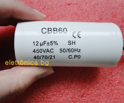 Imagem 4 de 7 de Capacitor 12uf 450vac Cbb60 Centrifuga Britania Original
