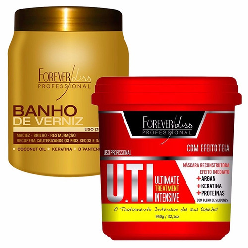 Vn Banho Verniz 1kg + Uti 950g Hidratação * Forever Liss