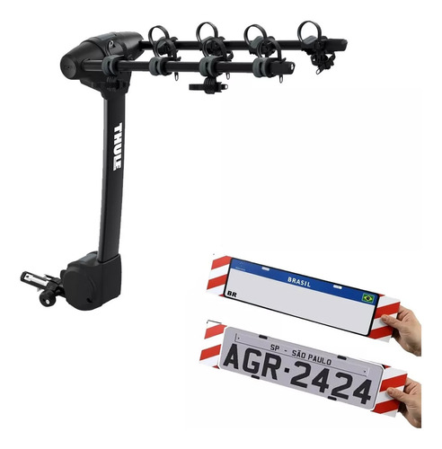 Suporte De Bicicleta Thule Apex Xt 4 Bicicletas + Placa Aux.