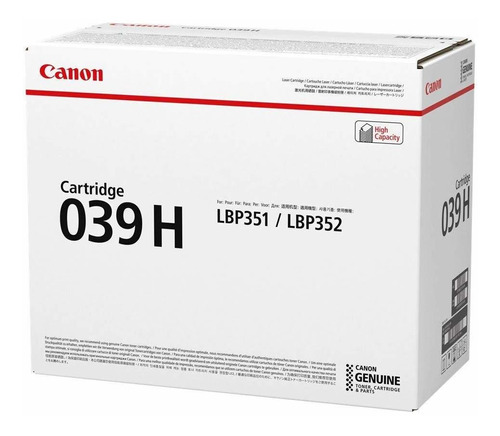 Toner Original Canon Cnmcrtdg039h Crg-039h Alta Capacidad Black Para Lbp351/352