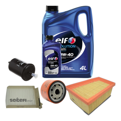 Kit 4 Filtros +5lt Elf Evolution 900 Duster Dakar 1.6 16v.