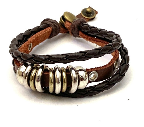 Pulseira Couro Legitimo Masculina Surf Hip Hop Swag Mc Dj 