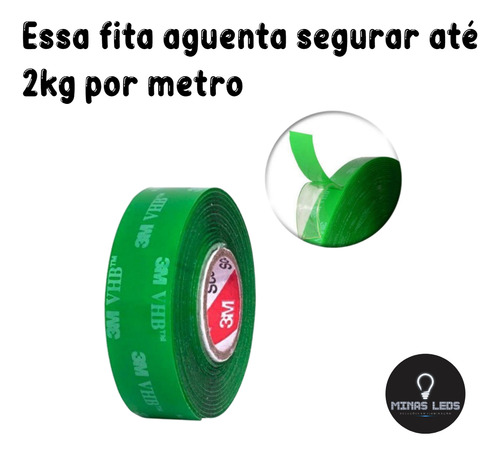 Kit 10 Fita Dupla Face 3m Forte 2kg 5 Metros 12mm Atacado
