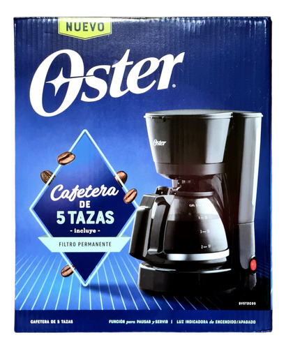 Cafetera 5 Tazas Filtro Permanente Oster Bvstdc05 Luz 