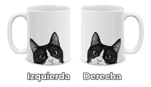 Imagen 2 de 6 de Taza Mágica Para Regalo Gato Negro Tuxedo Esmoquin