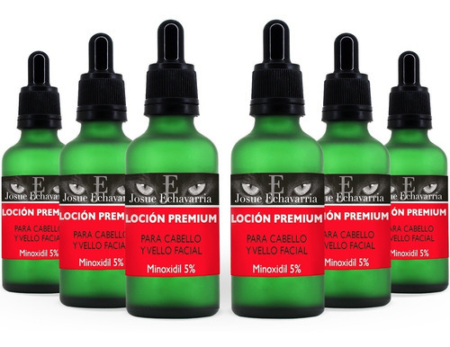 Loción Premium Minoxidil 5% Con Bergamota 6 Frascos 50ml C/u