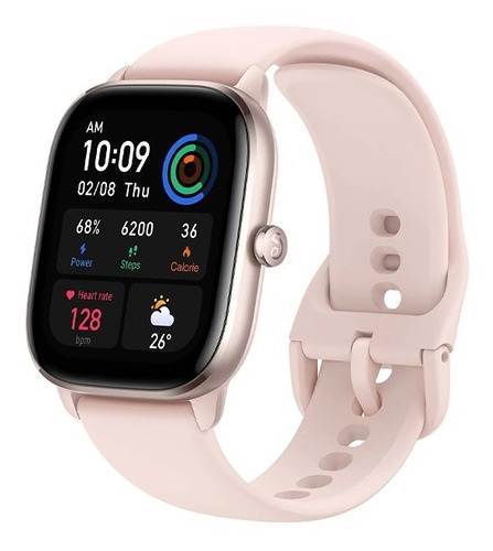 Imagen 2 de 7 de Smartwatch Amazfit GTS 4 Mini 1.65" caja de aleación de aluminio y plástico flamingo pink, malla flamingo pink de silicona