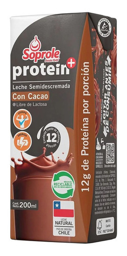 Leche Alta Proteina Chocol Soprole 200ml(12 Unidades) Super