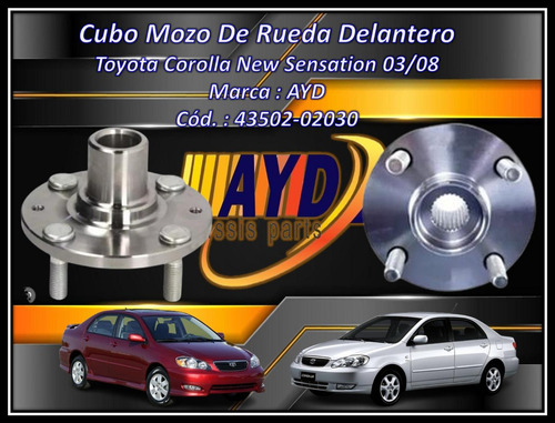 Cubo Mozo De Rueda Delantero Toyota Corolla Sensation 03/08