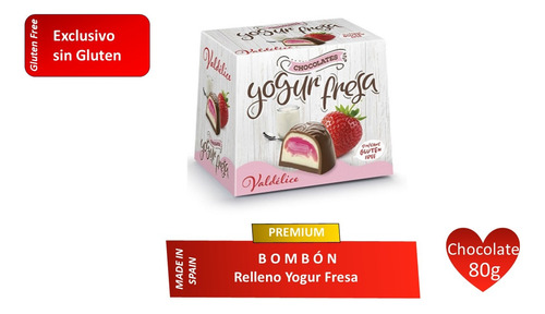 Bombones Rellenos Exclusivo Yogur Fresa  Origen España