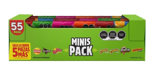 Surtido Sabritas Minis Pack Con 50 Piezas. Doritos, Ruffles.