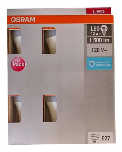 Focos Led Osram Luz Fría 13 W 6 Pzas