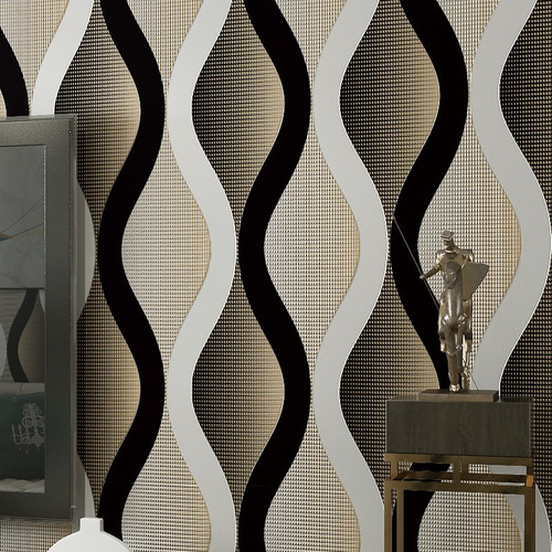 Imagen 2 de 8 de Papel Tapiz Negro Plata Y Dorado Sala Comedor Recamara