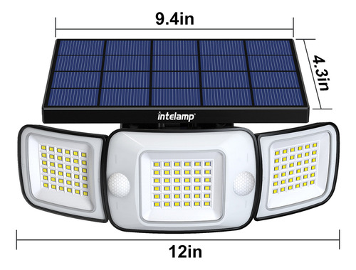 Paquete De 2 Lámparas Solares Sensor De Movimiento 3 Modos