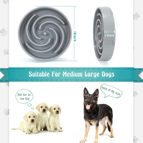 Cuenco Para Perros Slow Feeder Whippy, Grande, Para Perros G