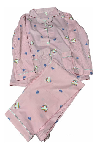 Pijamas Largas Para Dama De Botones Y Bolsillo