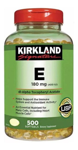 Vitamina E Premium Kirkland 180 Mg 400 Iu 500 Caps Vitamin E Sabor Neutro
