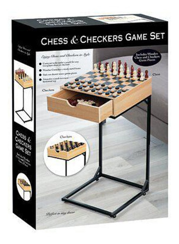 Imagen 1 de 3 de Set Game Chess & Checkers Table