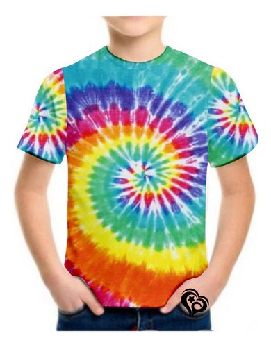 Camiseta Tie Dye Masculina Infantil Tai Dai Blusa