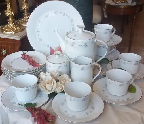 Antigua Vajilla Porcelana Tsuji 22 Pzas Impecables N597 (Usado)
