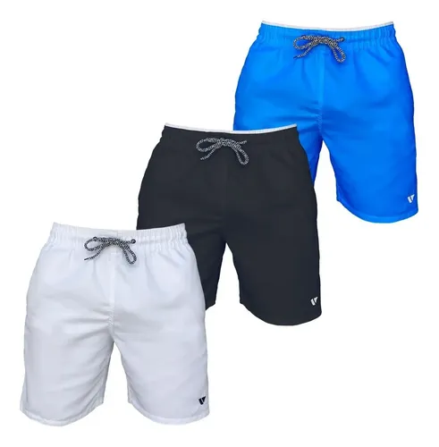 Kit 3 Bermudas Shorts Lisos Masculino Academia Fitnes Treino