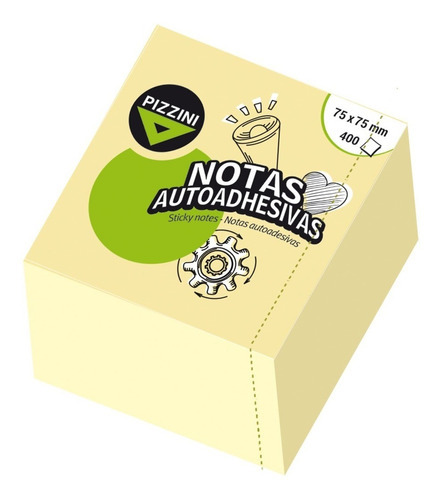 Notas Autoadhesivas Pizzini 75x75mm 400 Hojas