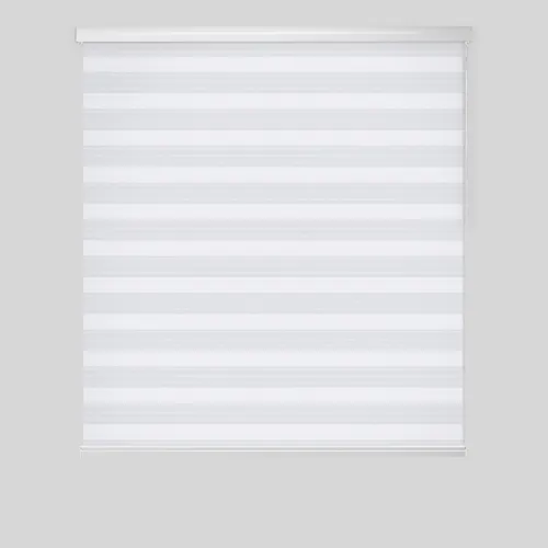 Cortina Roller Duo Ancho 120cm Alto 180cm Color Blanco Nacar