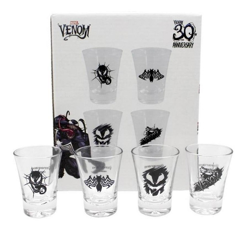 Imagem 1 de 1 de Kit Shot C/ 4 Copos 60ml Venom Marvel