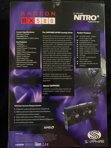 Tarjeta De Video Amd Radeon Rx 580 De 8 Gb Gddr5