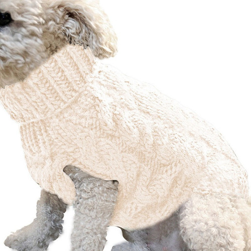 White M Suéter De Punto Cálido For Mascotas De Invierno Par