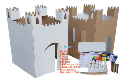 Playhouse De Carton Castillo Con Kit Completo Envío Gratis