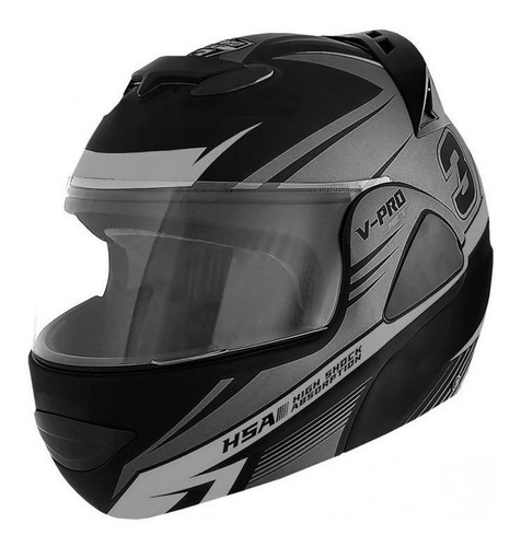 Capacete para moto  escamoteável Pro Tork V-Pro  Jet 3  preto e prata jet 3 tamanho 58 